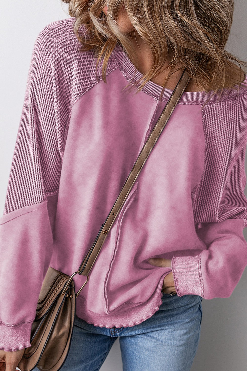 Exposed Seam Long Sleeve Sweatshirt - Sydney So Sweet