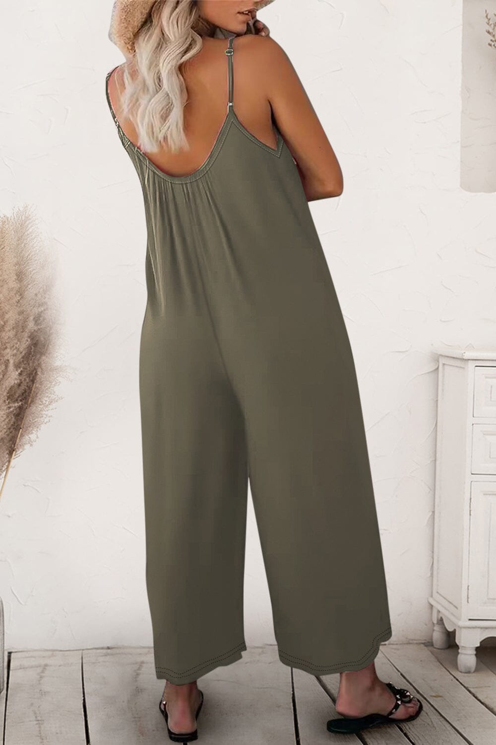 Scoop Neck Spaghetti Strap Jumpsuit - Sydney So Sweet