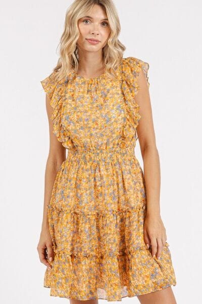 Mittoshop Ditsy Floral Print Ruffle Chiffon Mini Dress - Sydney So Sweet