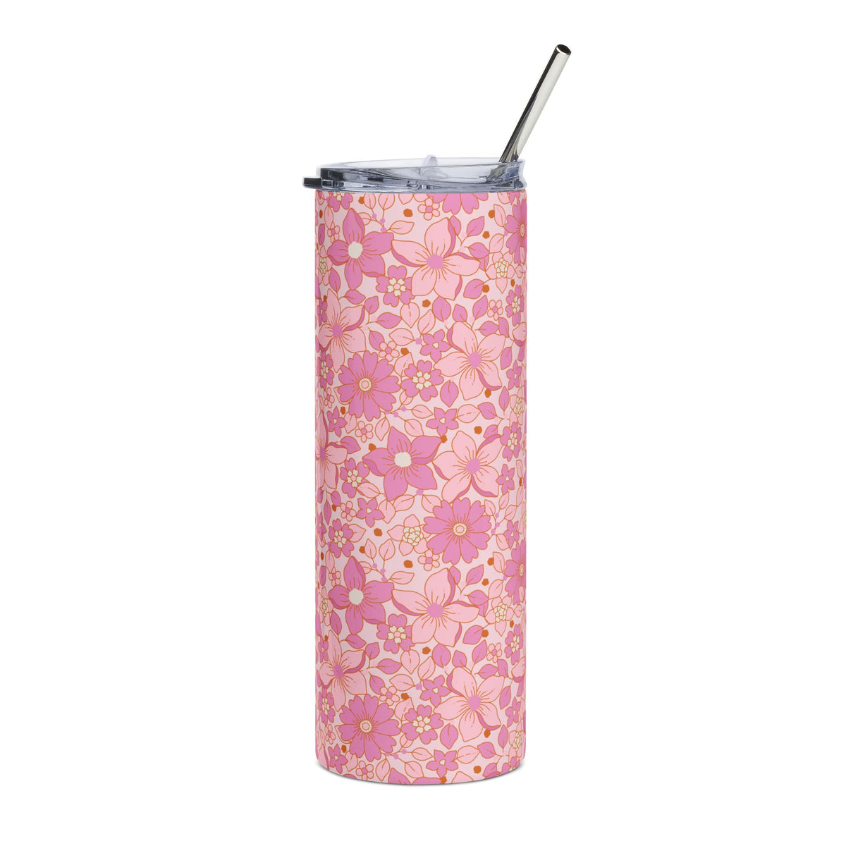 Pink Blooms Floral 20oz Stainless Steel Tumbler Insulated Travel Cup