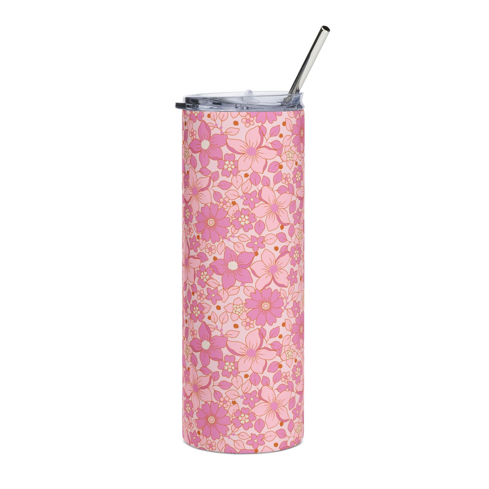 Pink Blooms Floral 20oz Stainless Steel Tumbler Insulated Travel Cup
