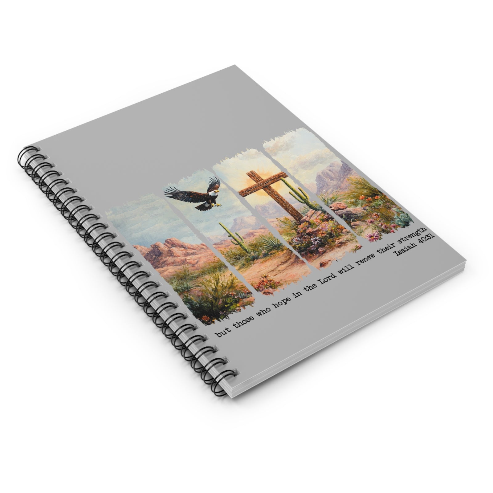 Faith Desert Spiral Ruled Notebook Isaiah 40:31 Christian Inspirational Journal