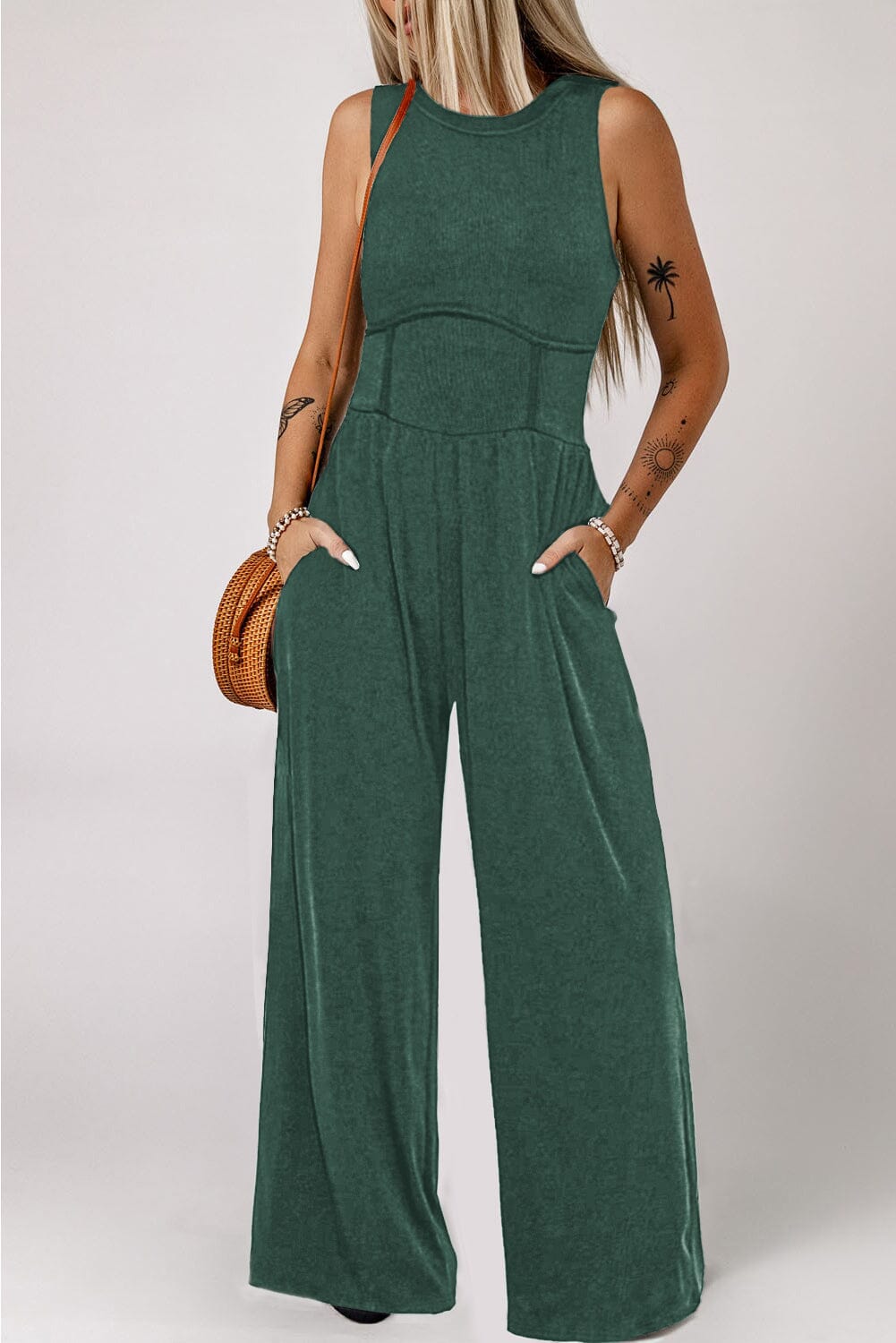 Round Neck Sleeveless Jumpsuit - Sydney So Sweet