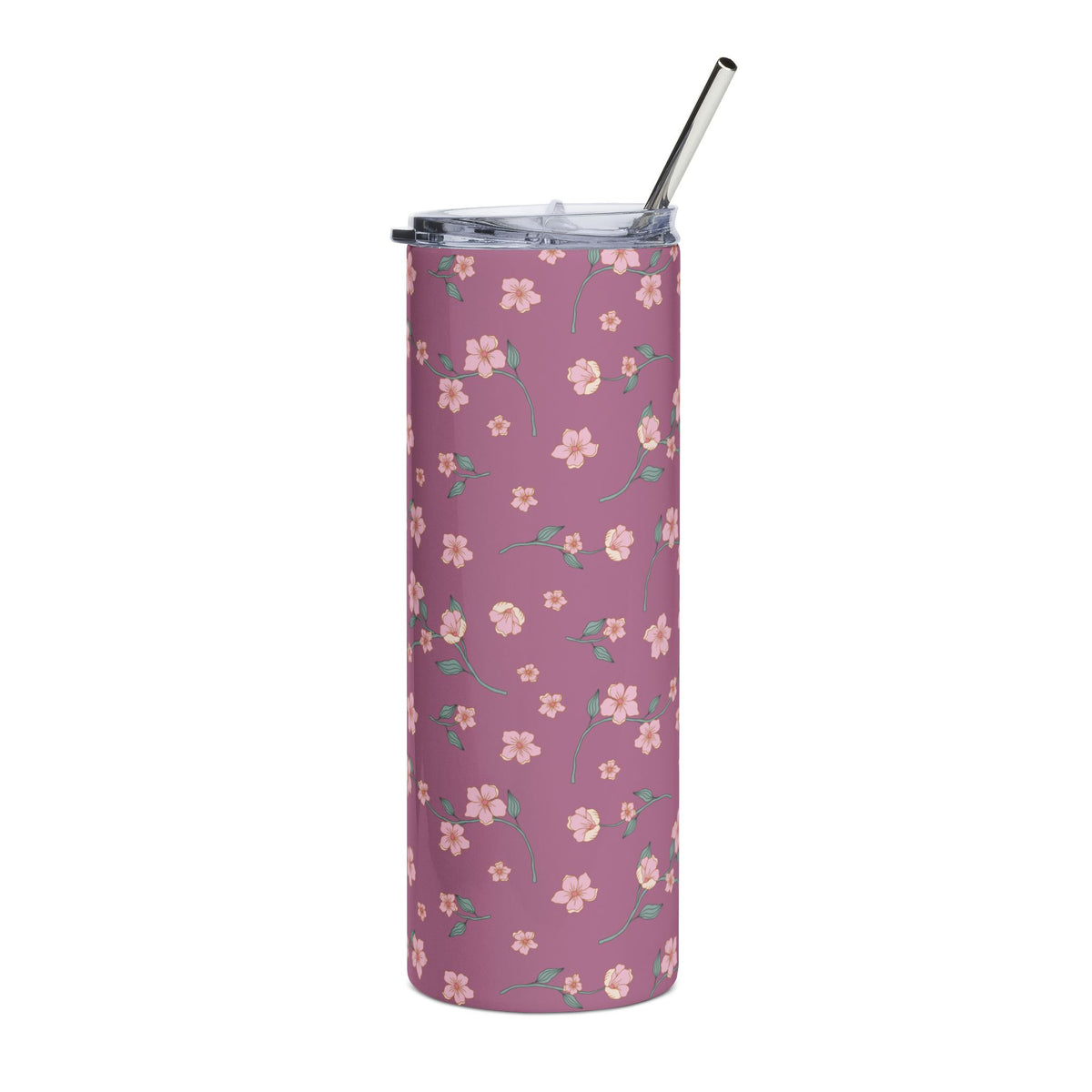 Floral Dreams Plum & Pink 20oz Floral Stainless Steel Tumbler Travel Cup