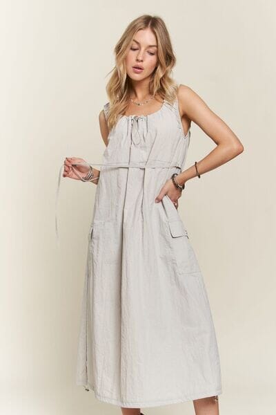 ADORA Drawstring Slit Back Cargo Dress - Sydney So Sweet