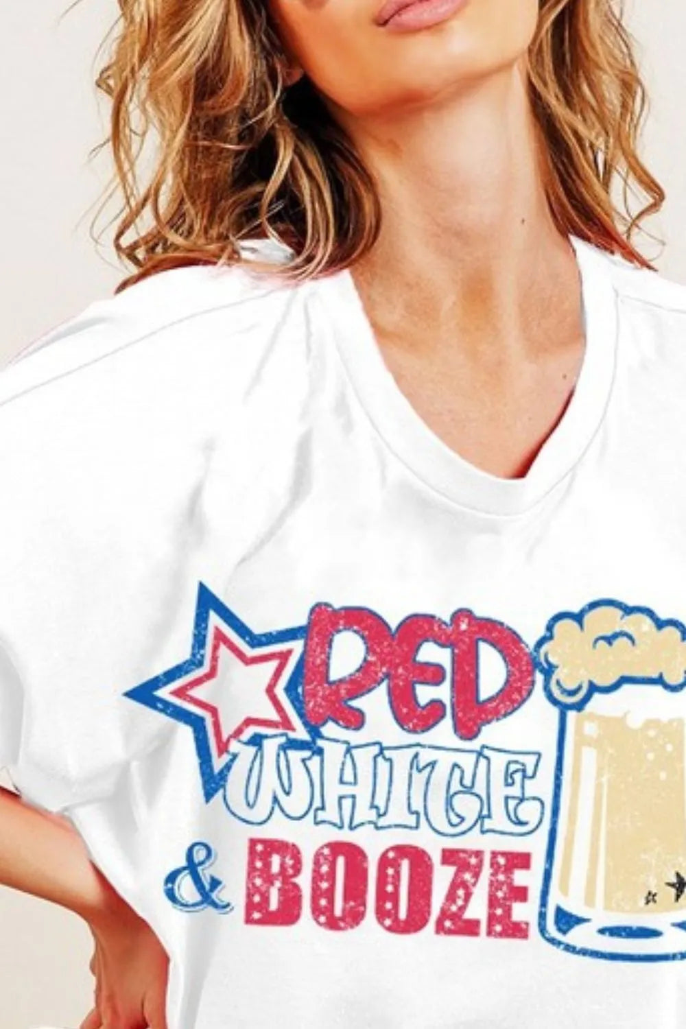 BiBi Red White and Booze Graphic Jersey Top - Sydney So Sweet