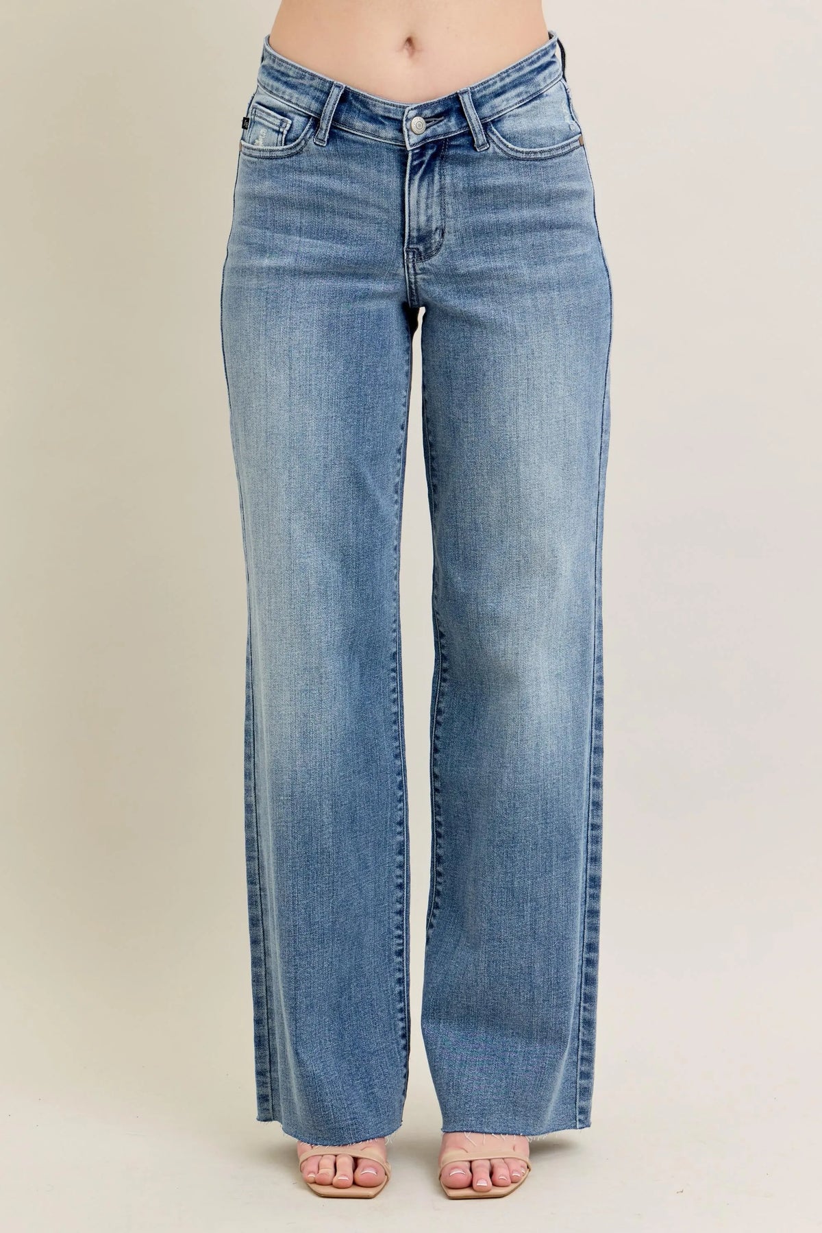Judy Blue Full Size V - Front Baggy Jeans Plus Size - Sydney So Sweet