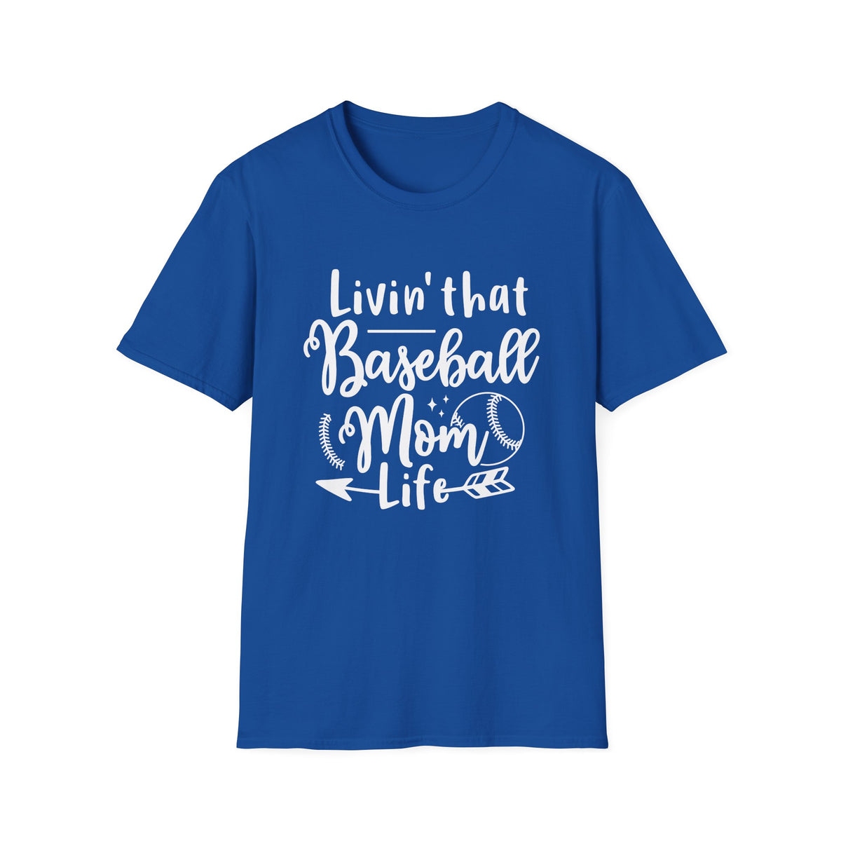 Livin' That Baseball Mom Life Graphic T-Shirt Cute Sports Mom Tee (12 Team Colors)