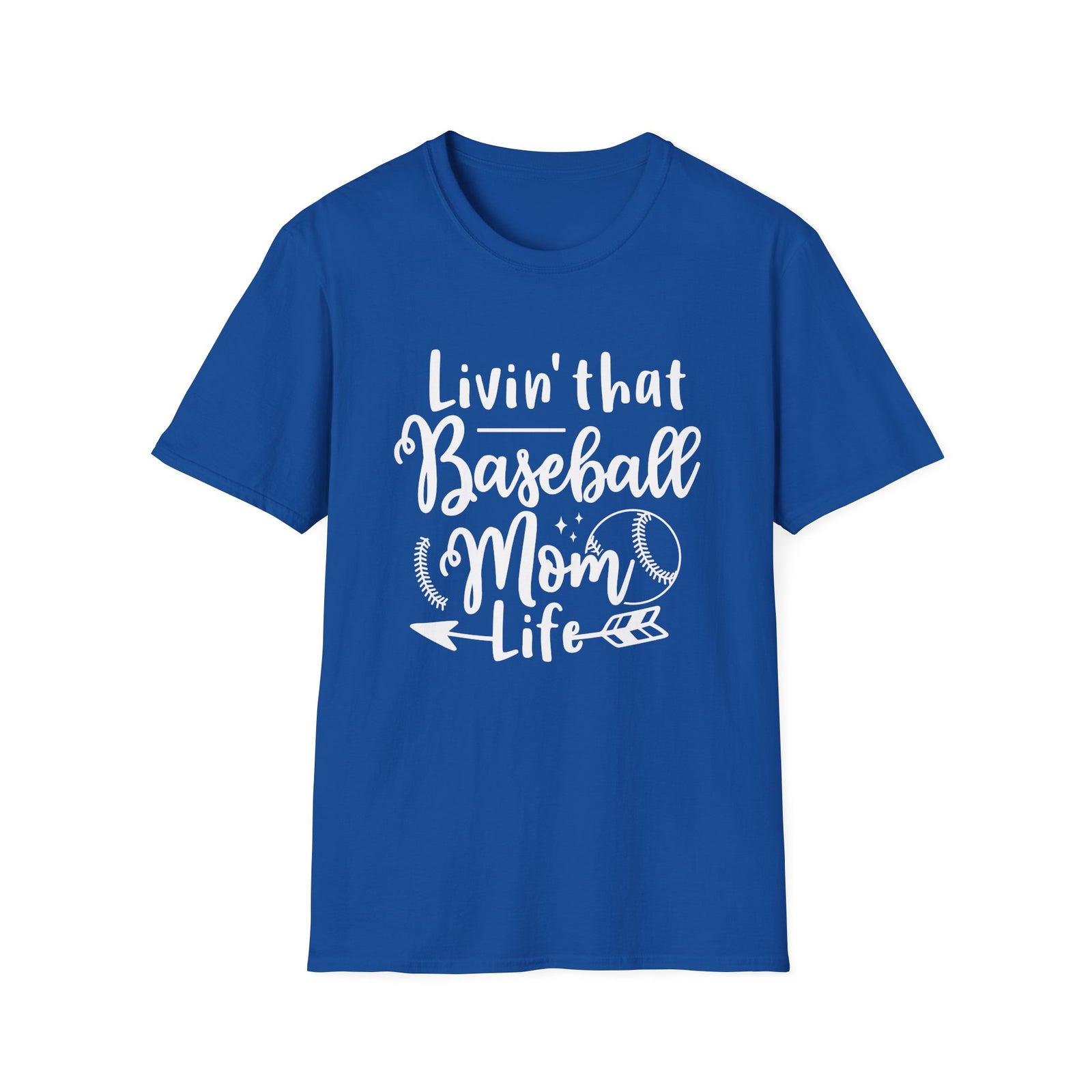 Livin' That Baseball Mom Life Graphic T-Shirt Cute Sports Mom Tee (12 Team Colors)