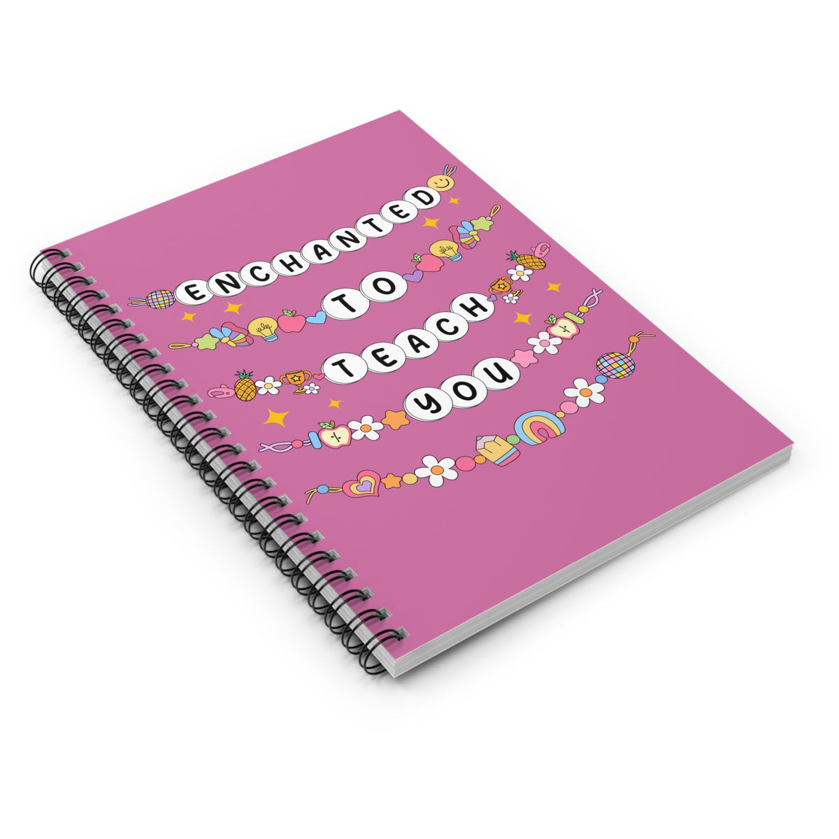 Enchanted to Teach You Spiral Notebook Cute Teacher Gift Pink Ruled Journal