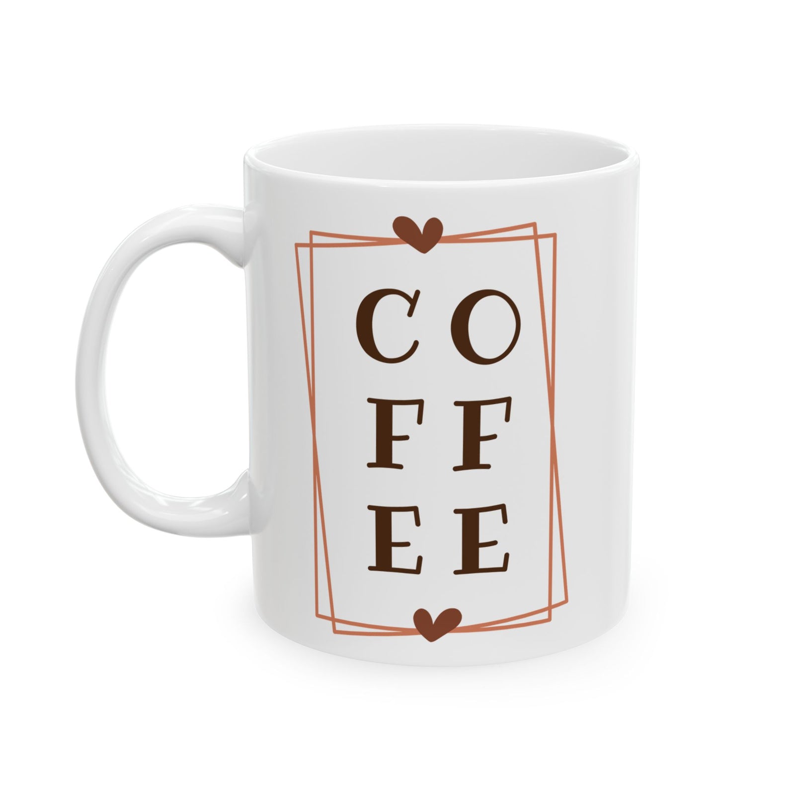 Coffee Minimalist Frame Design Cute Ceramic Mug Coffee Cup (11oz & 15oz)
