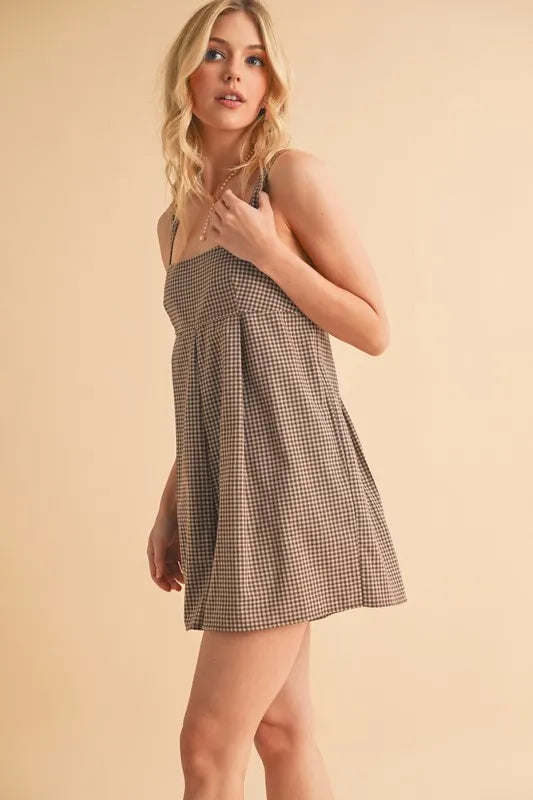 Aemi+Co Plaid Square Neck Romper - Sydney So Sweet