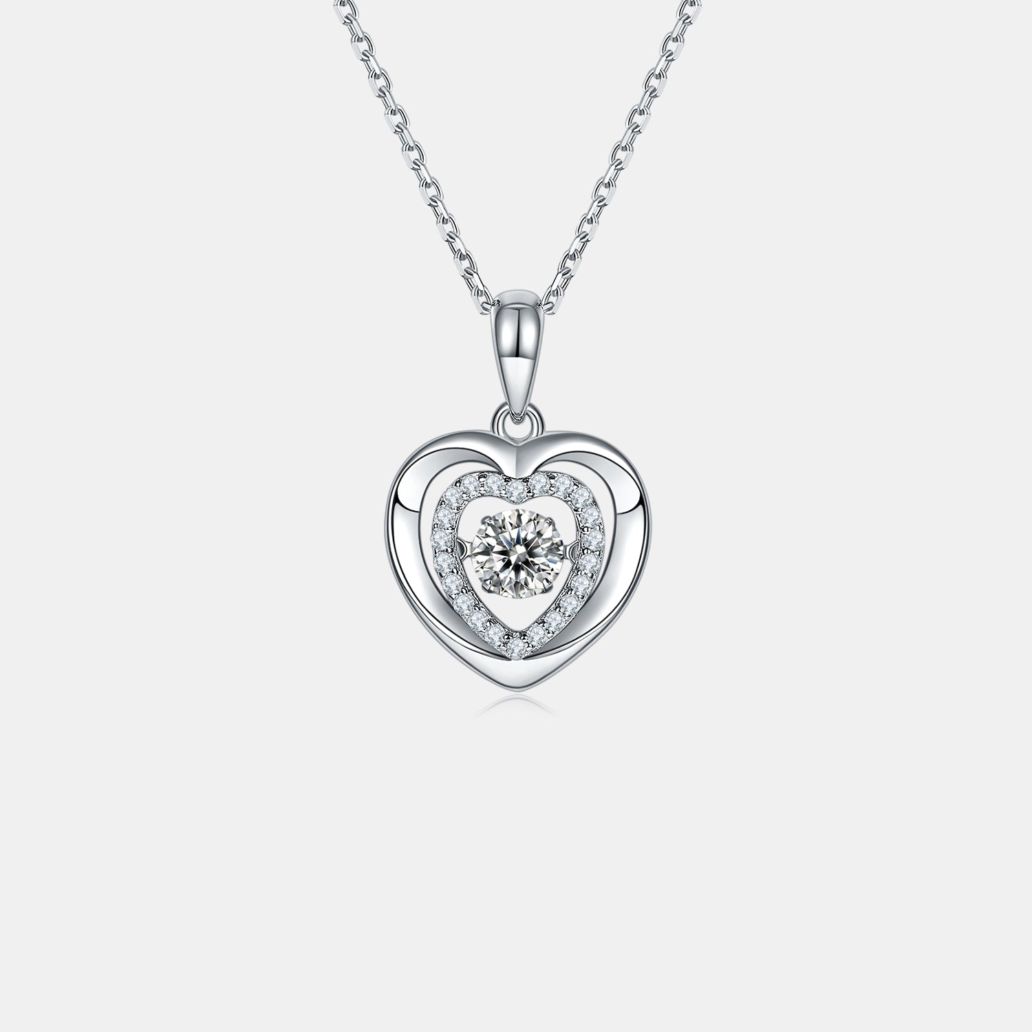 Moissanite 925 Sterling Silver Heart Necklace - Sydney So Sweet