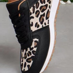 Tied Printed PU Leather Athletic Sneakers - Sydney So Sweet