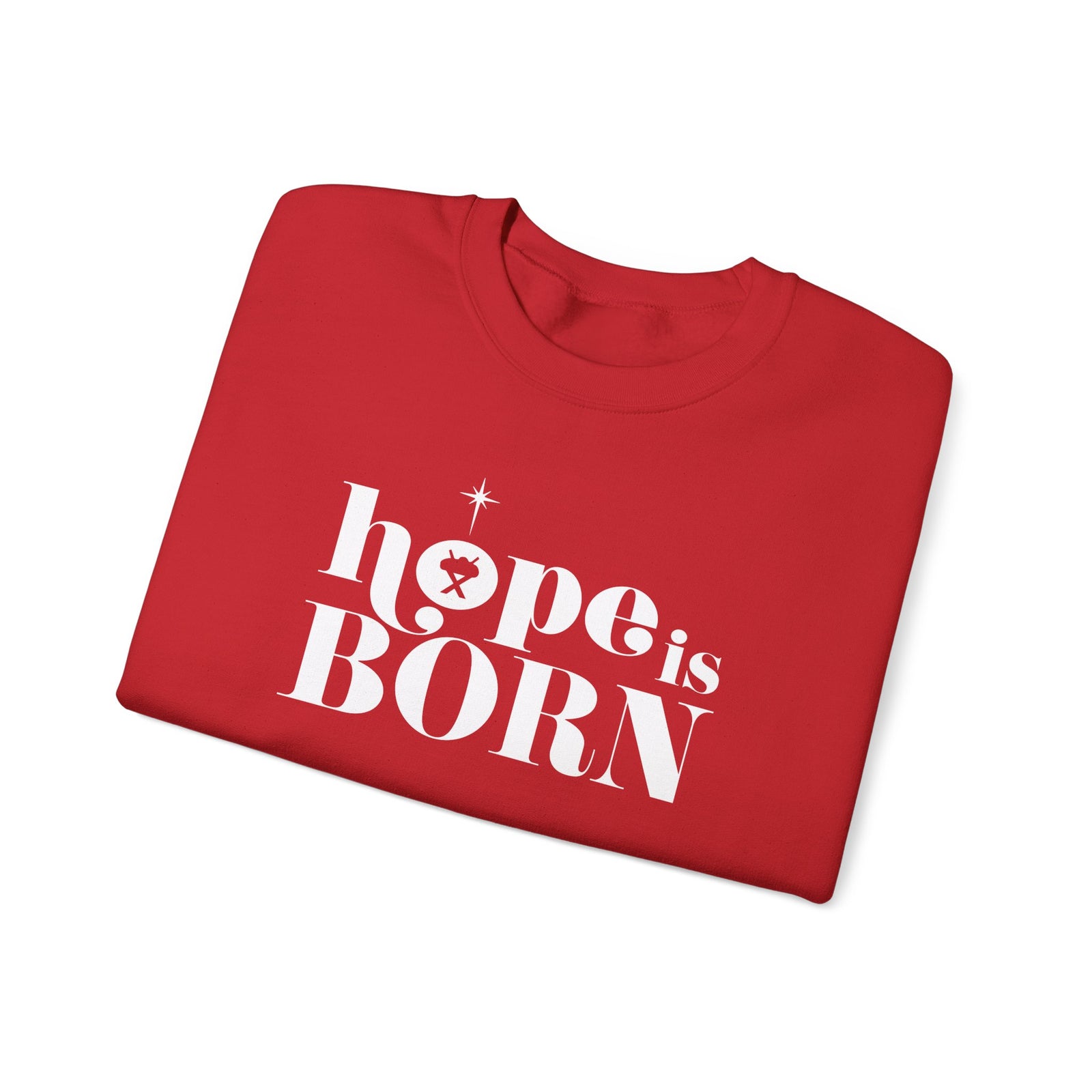 Hope is Born Nativity Christmas Season Crewneck Unisex Sweatshirt