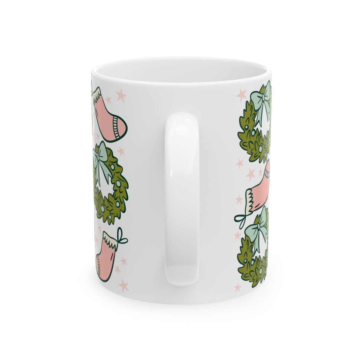 Holly Jolly Christmas Stockings Ceramic Mug Coffee Cup (11oz & 15oz)