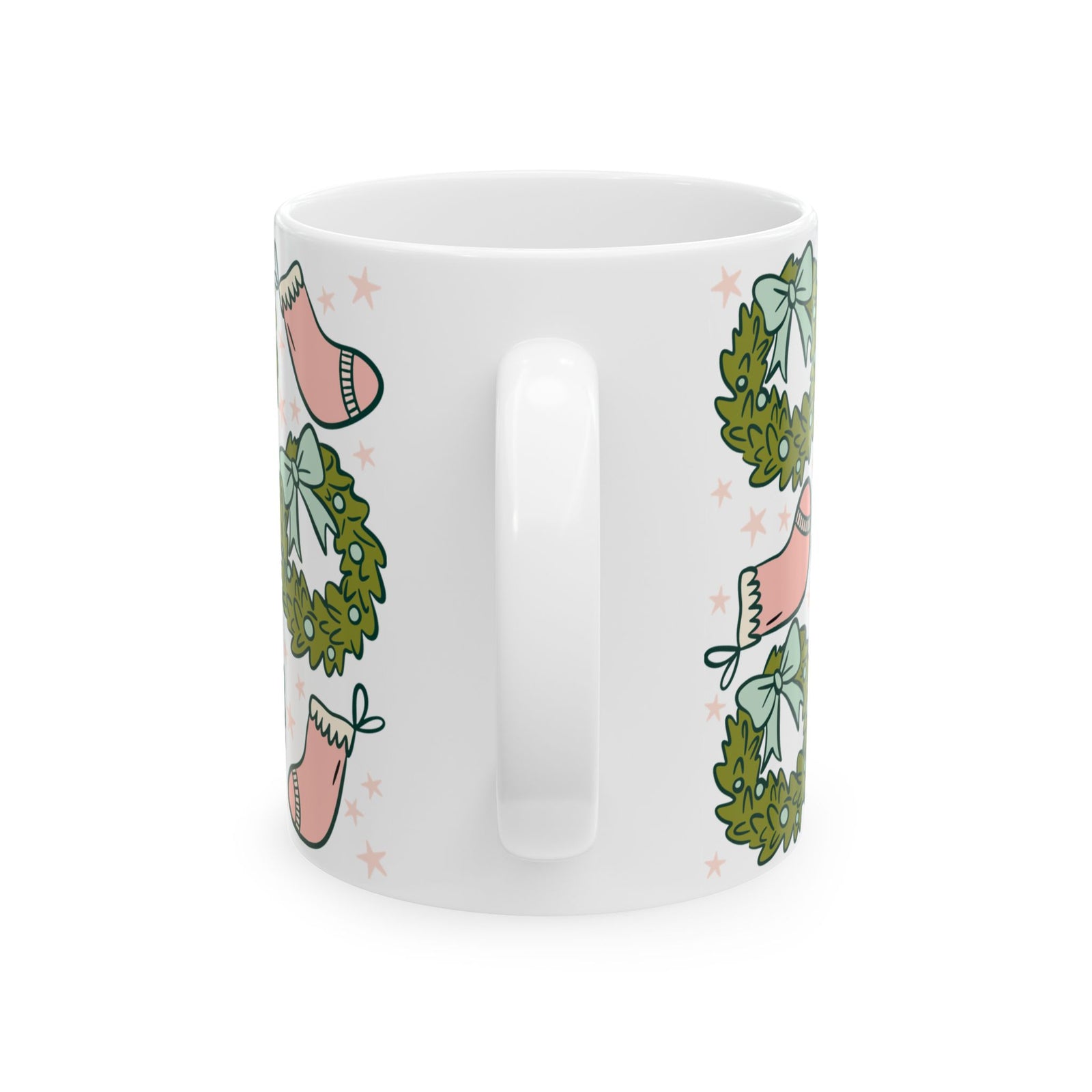 Holly Jolly Christmas Stockings Ceramic Mug Coffee Cup (11oz & 15oz)