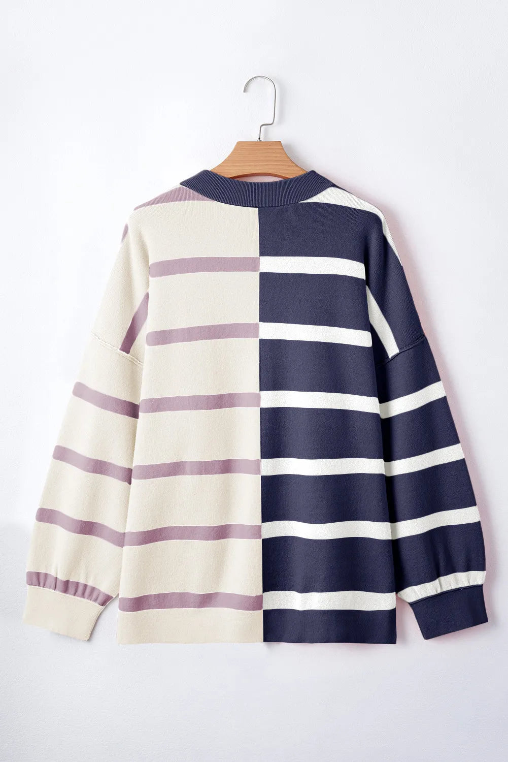 Striped Round Neck Long Sleeve Knit Top - Sydney So Sweet