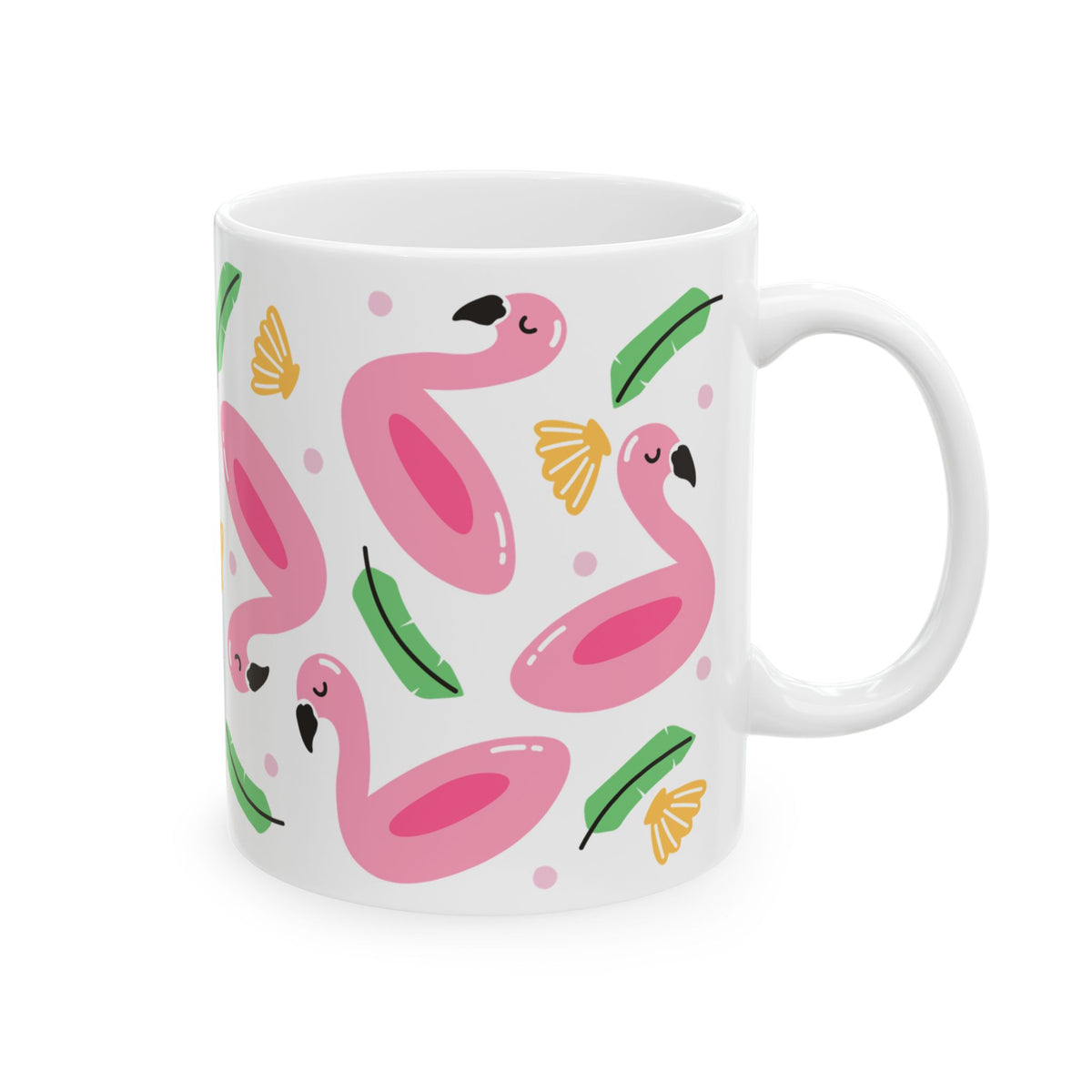 Flamingo Float Cute Ceramic Mug Coffee Cup (11oz & 15oz)