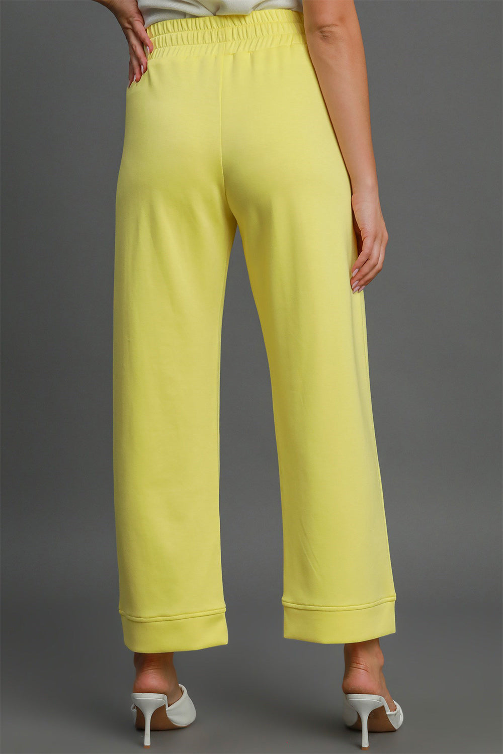 Umgee Drawstring Elastic Waist Wide Leg Pants - Sydney So Sweet