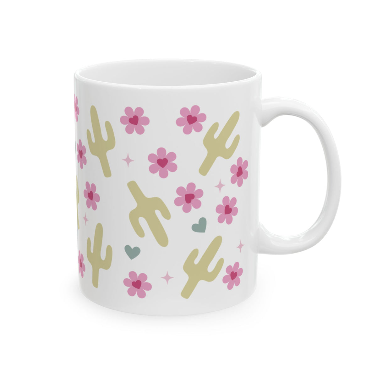 Cactus Crush Mug — Cute Desert Pattern Coffee Cup (11oz, 15oz)