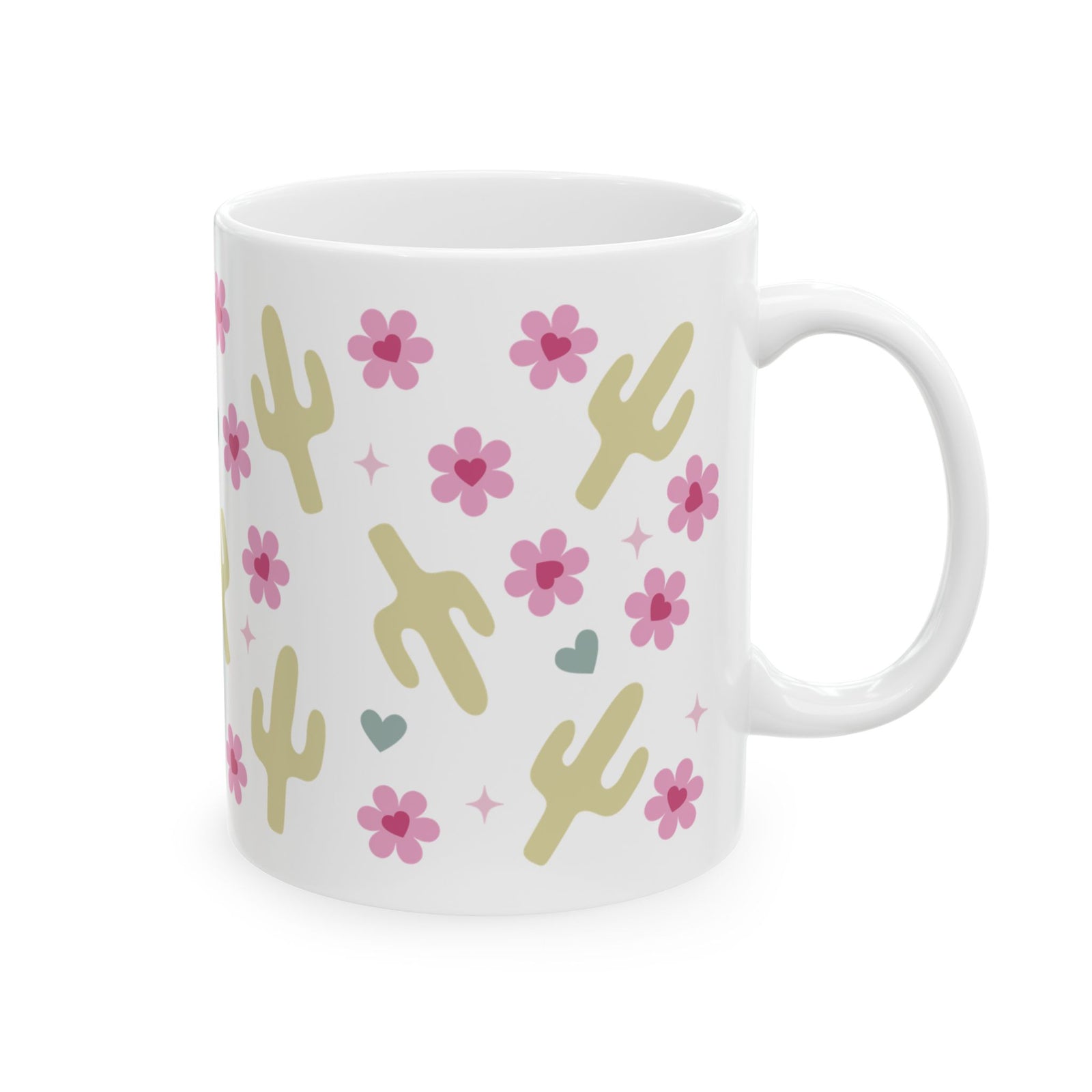 Cactus Crush Mug — Cute Desert Pattern Coffee Cup (11oz, 15oz)