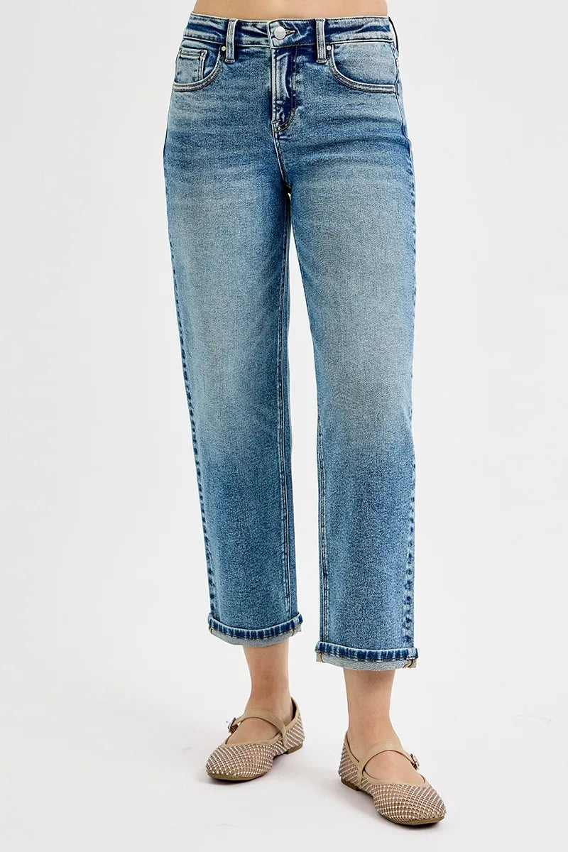 RISEN Full Size High Rise Crop Boyfriend Jeans Plus Size - Sydney So Sweet