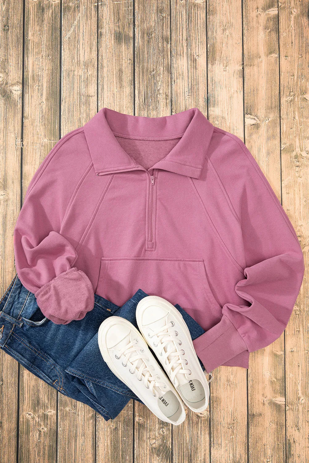 Half Zip Long Sleeve Sweatshirt - Sydney So Sweet