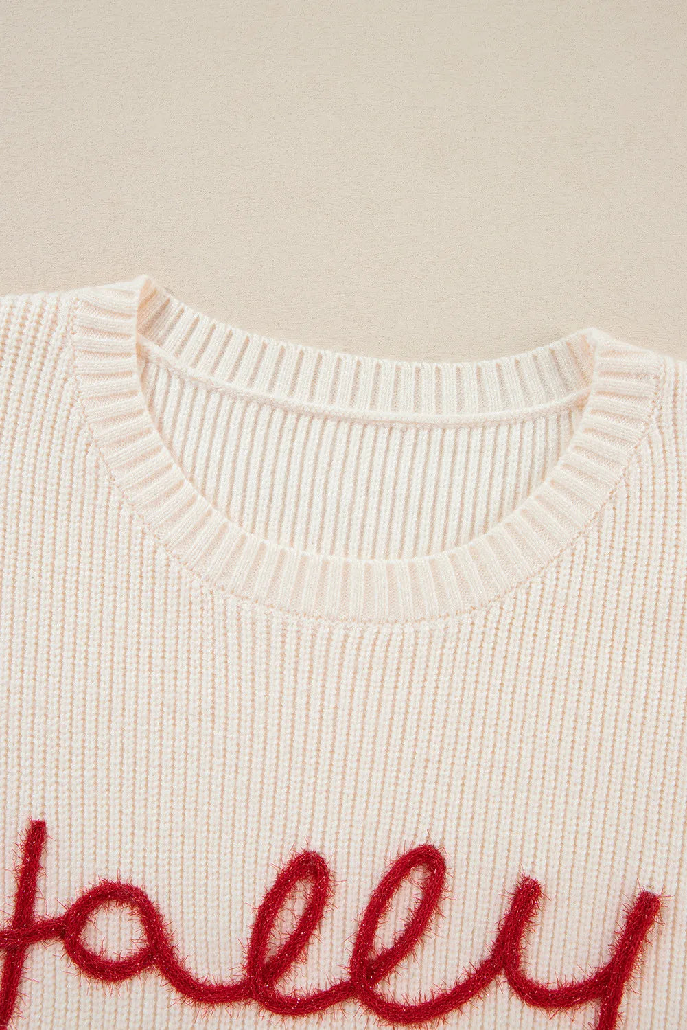 Letter Round Neck Long Sleeve Sweater - Sydney So Sweet