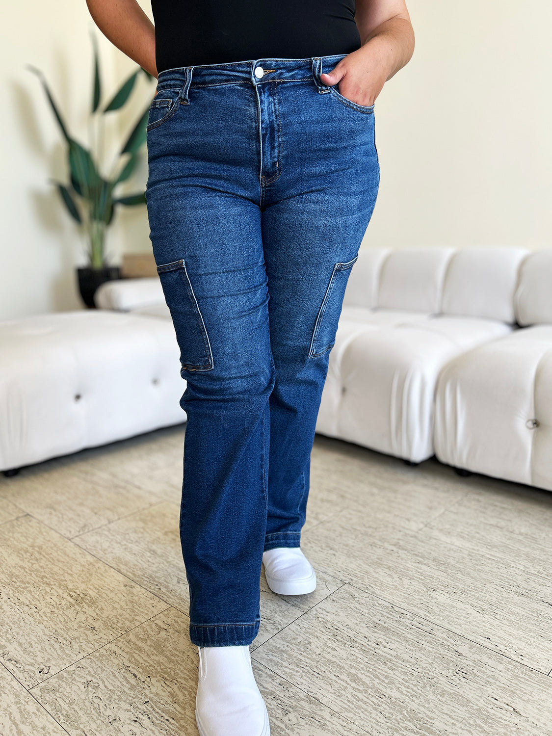 Judy Blue Full Size High Waist Straight Cargo Jeans - Sydney So Sweet