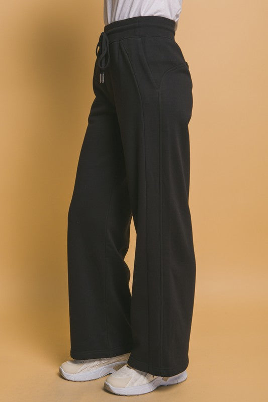 Love Tree Drawstring Wide Leg Sweatpants with Pockets - Sydney So Sweet