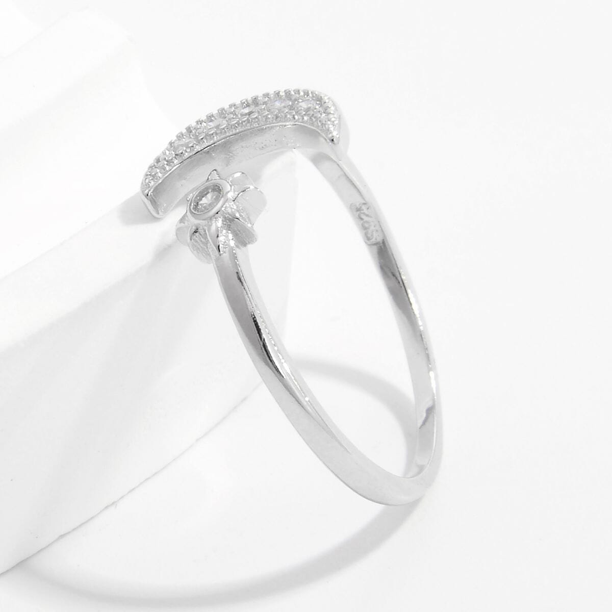 925 Sterling Silver Moon Open Ring - Sydney So Sweet