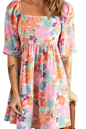 Printed Half Sleeve Mini Dress - Sydney So Sweet