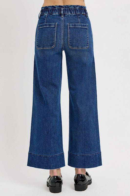 RISEN Elastic Band Wide Leg Jeans - Sydney So Sweet