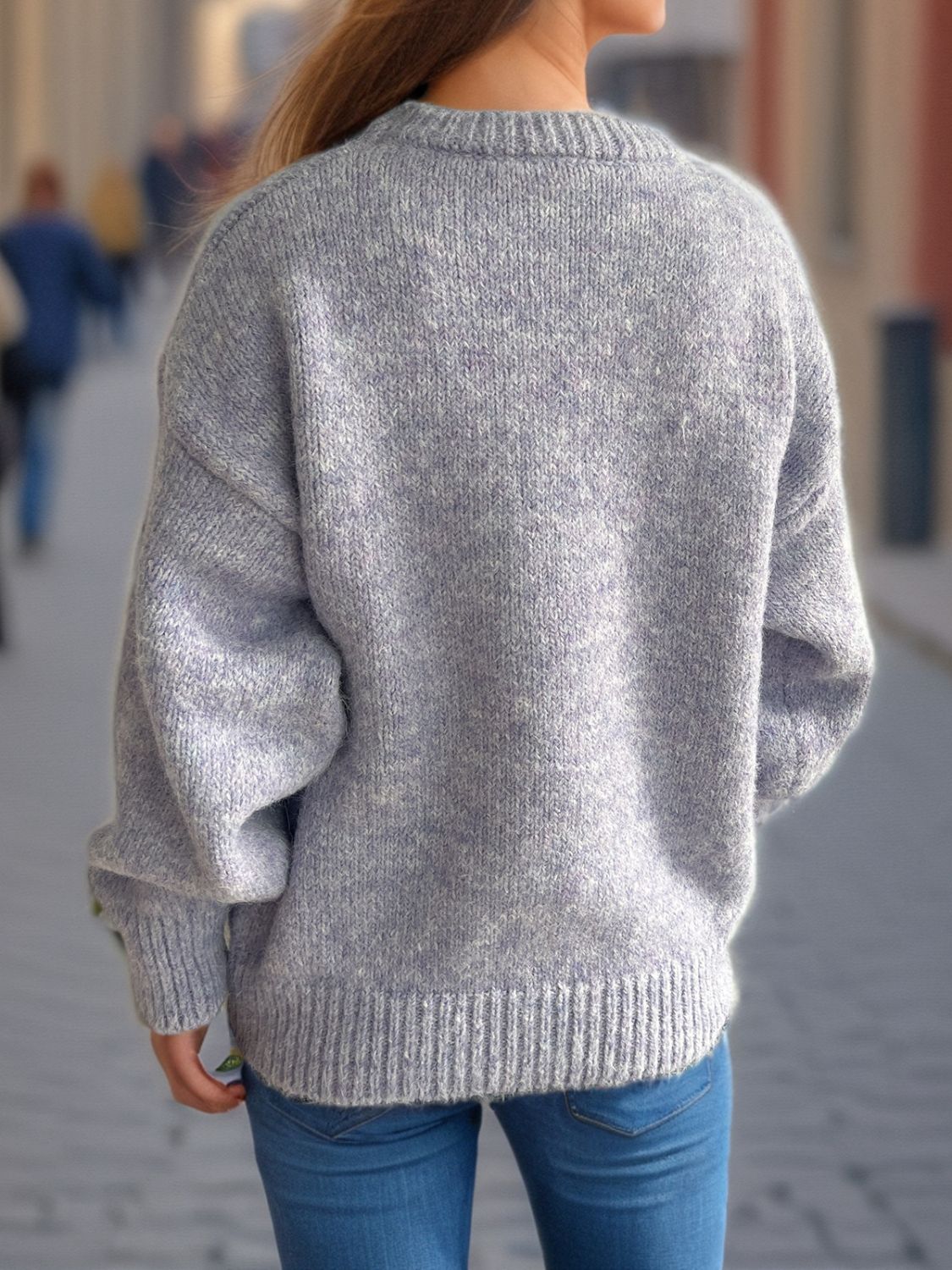 Round Neck Long Sleeve Sweater - Sydney So Sweet