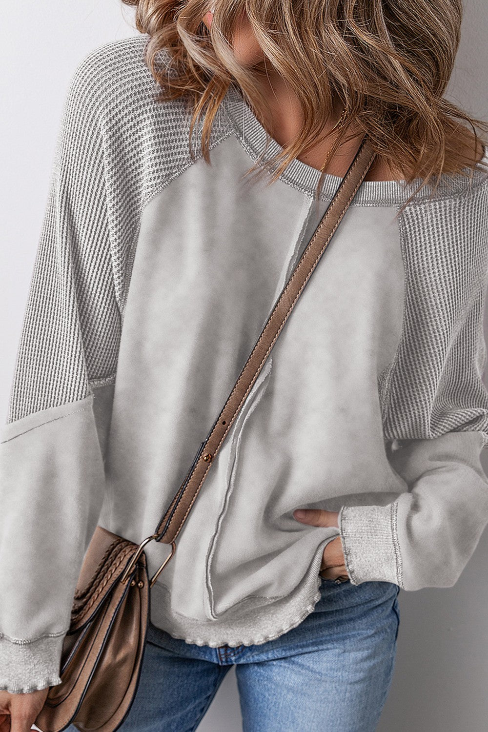 Exposed Seam Long Sleeve Sweatshirt - Sydney So Sweet