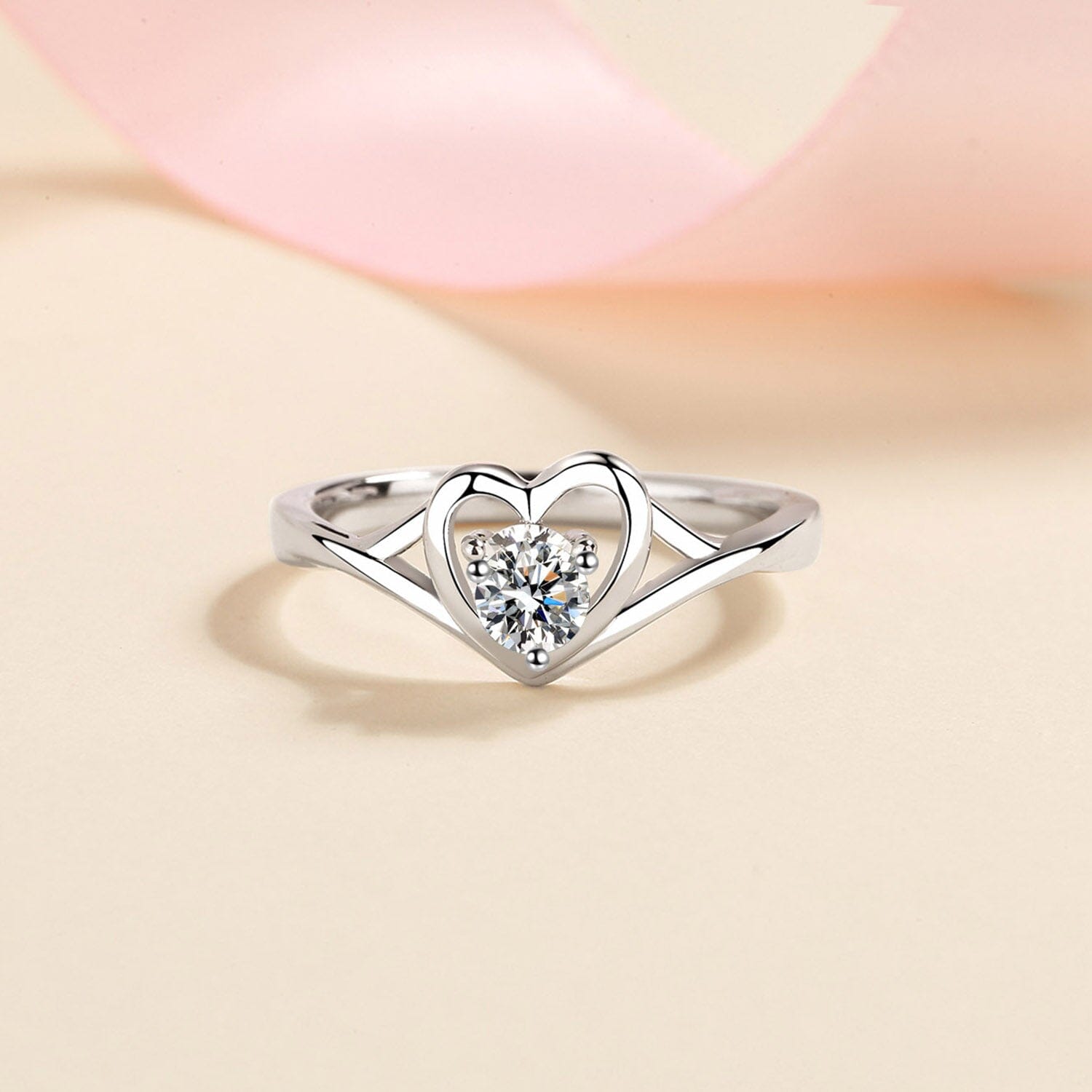 Moissanite Heart 925 Sterling Silver Ring - Sydney So Sweet