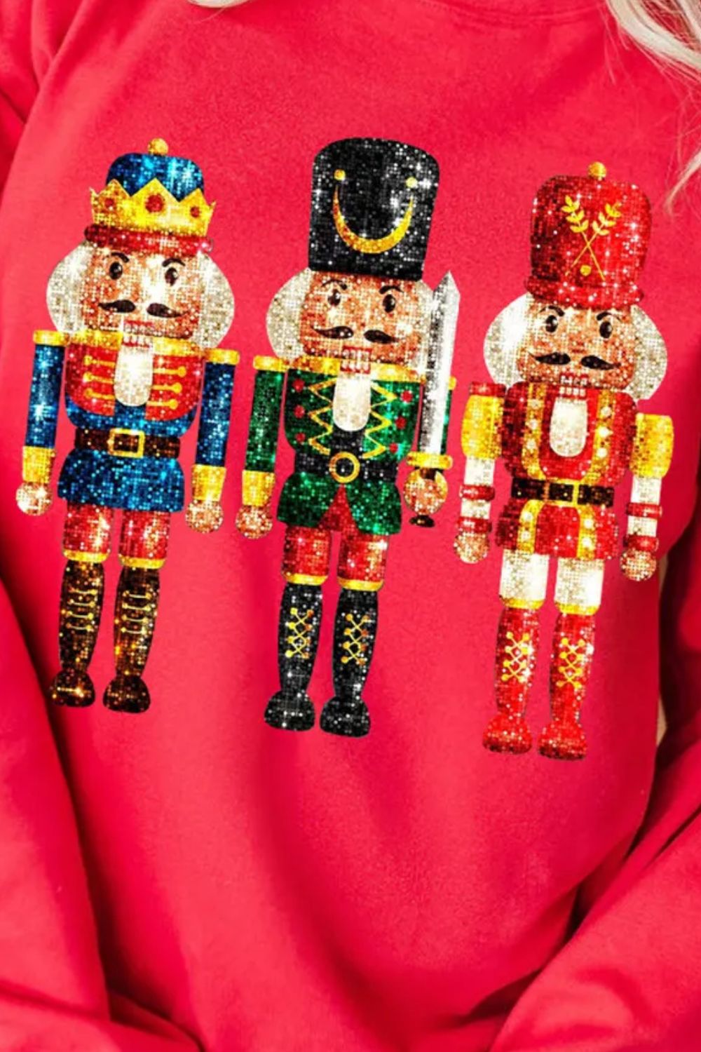 Nutcracker Round Neck Long Sleeve Sweatshirt - Sydney So Sweet