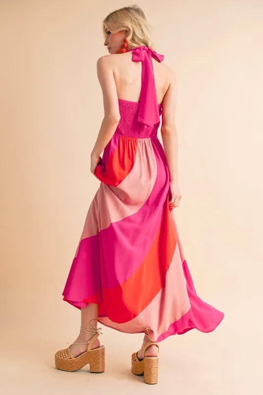 Aemi+Co Color Block Sleeveless Maxi Dress - Sydney So Sweet