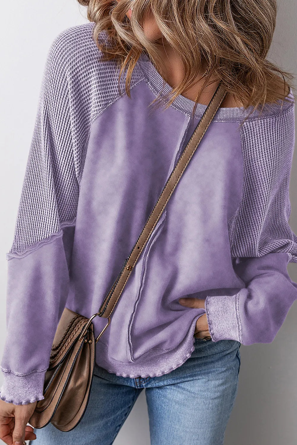 Exposed Seam Long Sleeve Sweatshirt - Sydney So Sweet