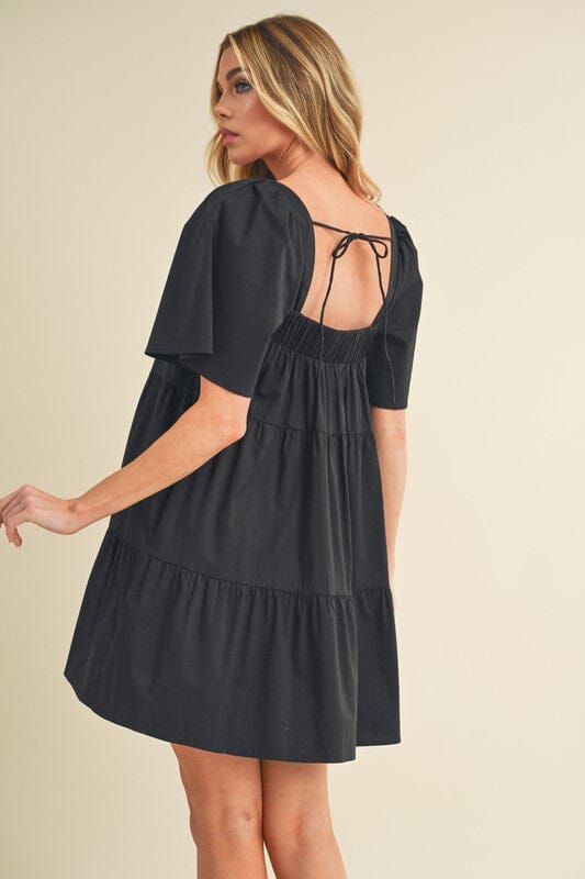 Aemi + Co Square Neck Half Sleeve Tiered Dress - Sydney So Sweet