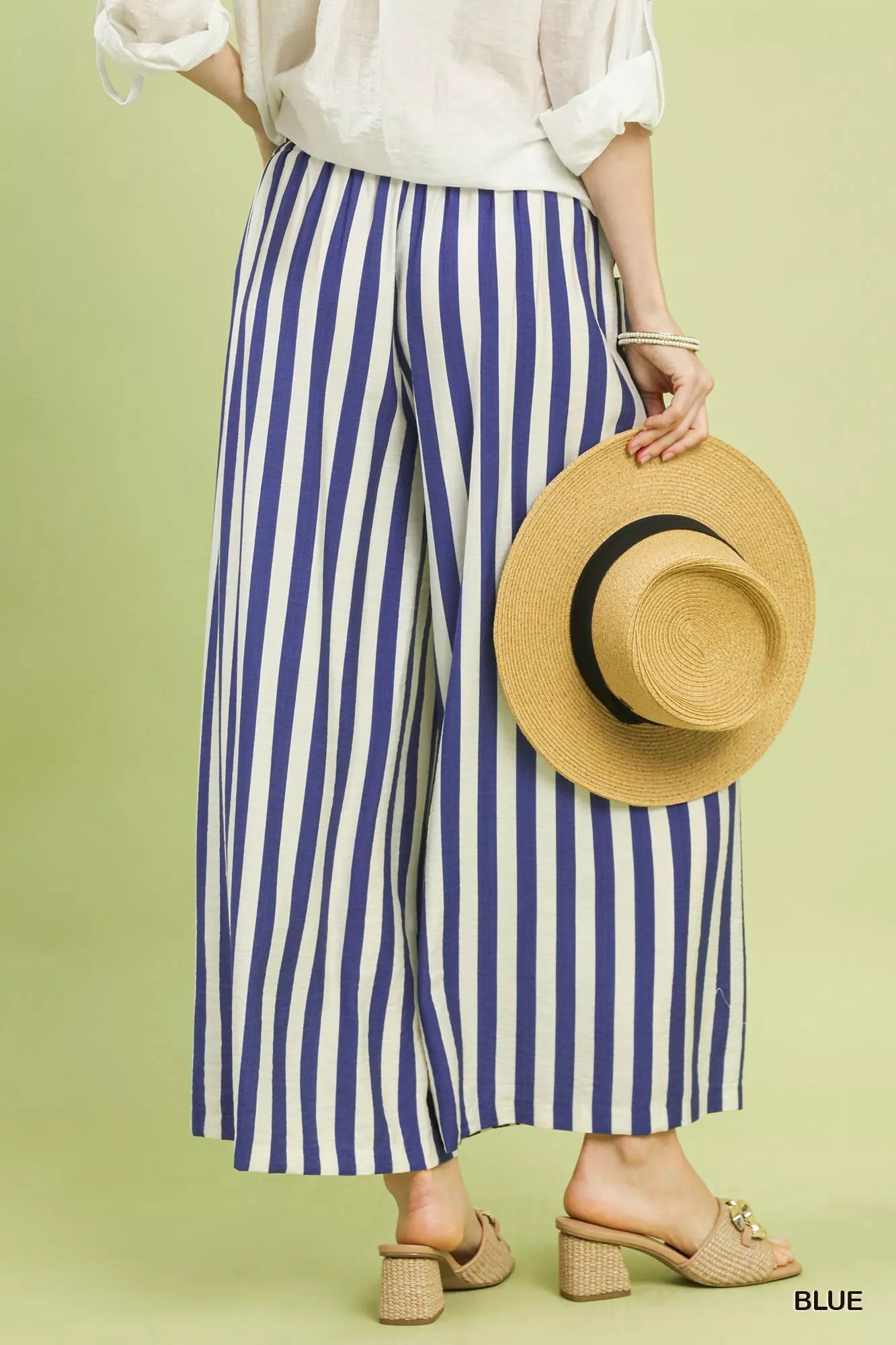 Umgee Vertical Stripe Wide Leg Pants - Sydney So Sweet