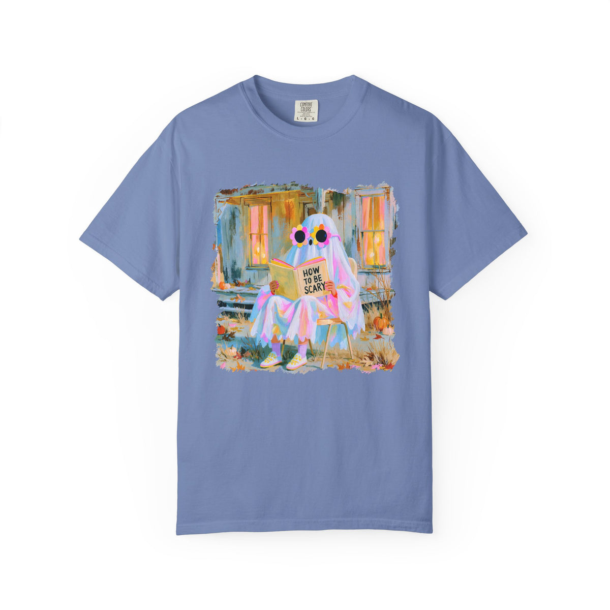 How to Be Scary Ghost Book T-Shirt Pastel Retro Spooky Halloween Graphic Tee