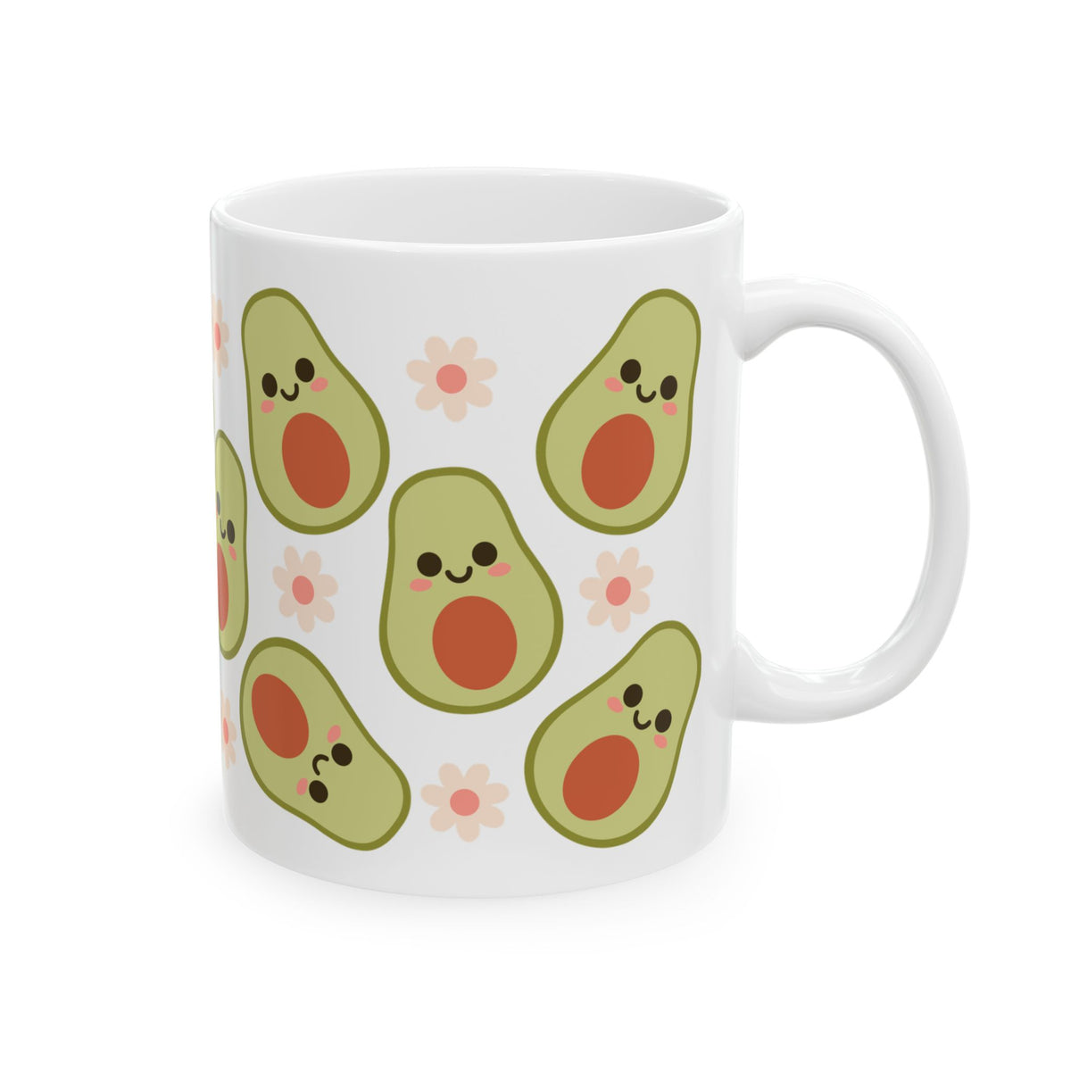 Happy Avocado Cute Ceramic Mug Coffee Cup (11oz & 15oz)