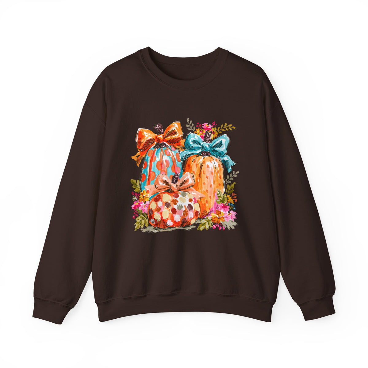 Floral Preppy Coquette Fall Pumpkin Sweatshirt Cute Watercolor Graphic Pullover