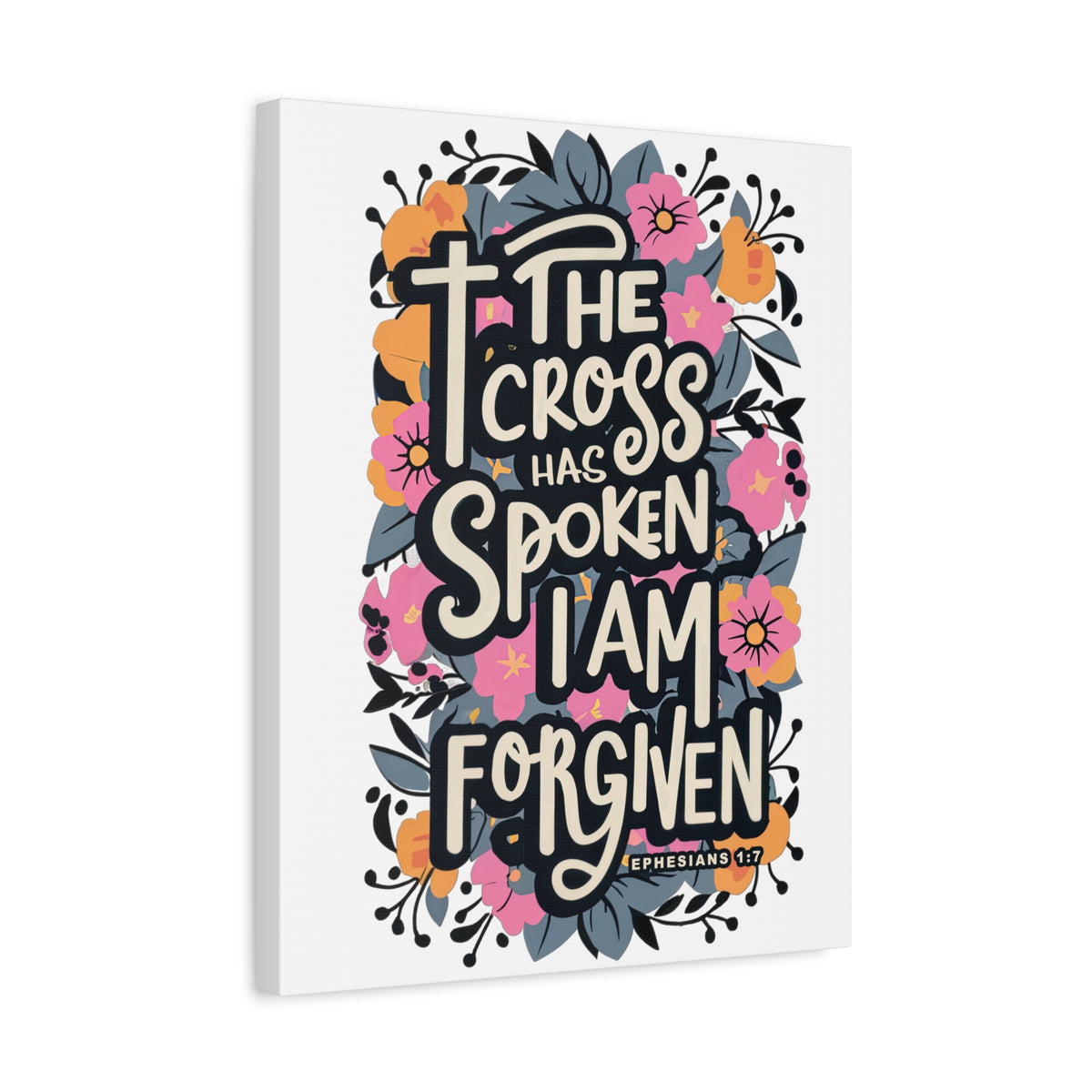 The Cross Has Spoken I Am Forgiven Canvas Wall Art Christian Scripture Decor