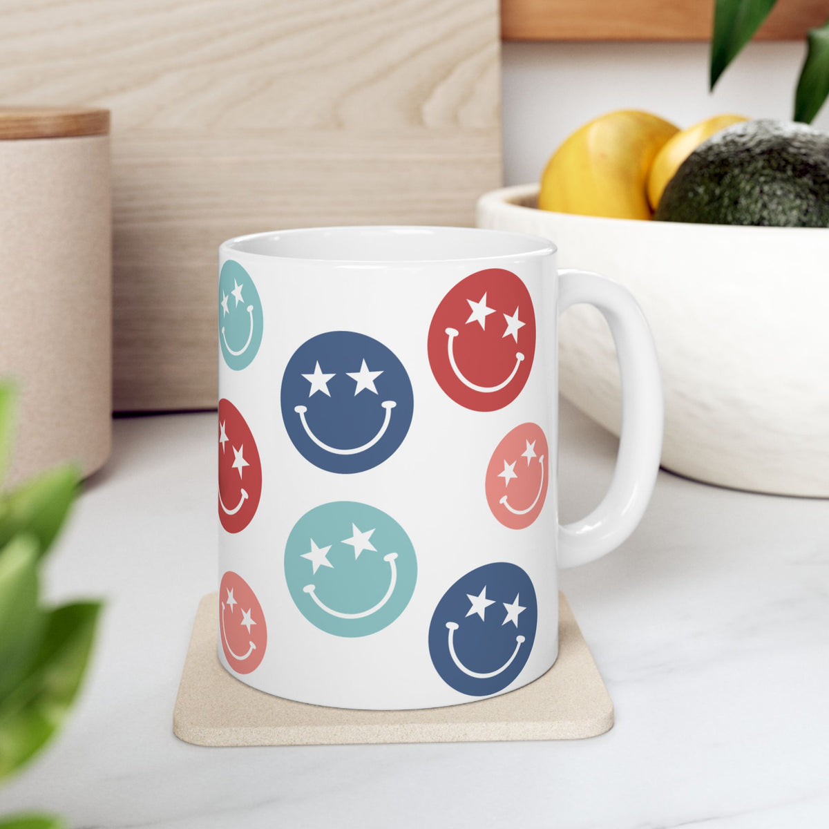 Star Smiley Cute Ceramic Mug Coffee Cup (11oz & 15oz)