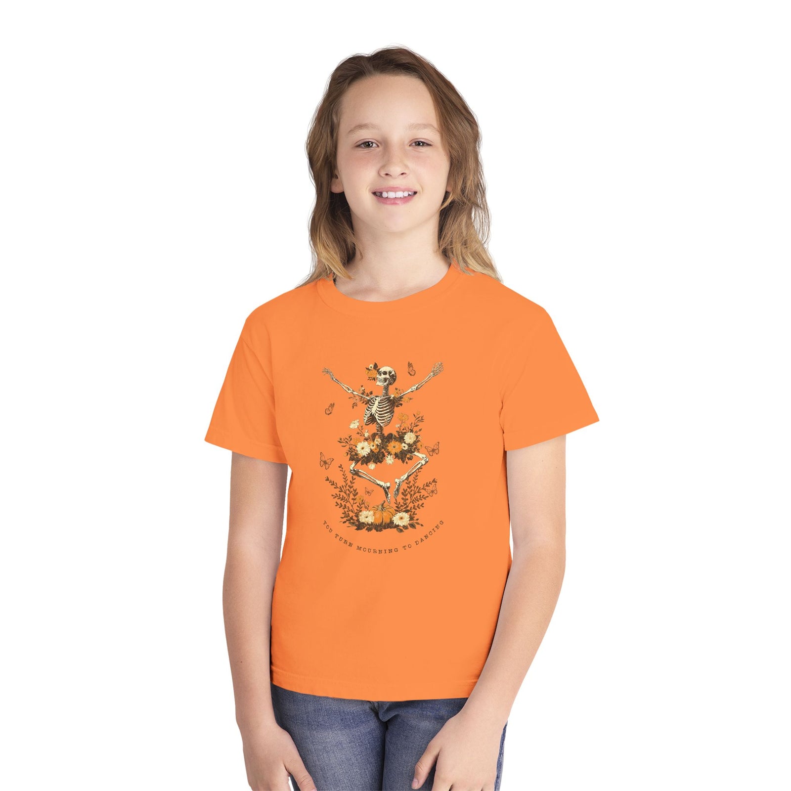You Turn Mourning into Dancing T-Shirt Dancing Skeleton Halloween Kids Christian Tee