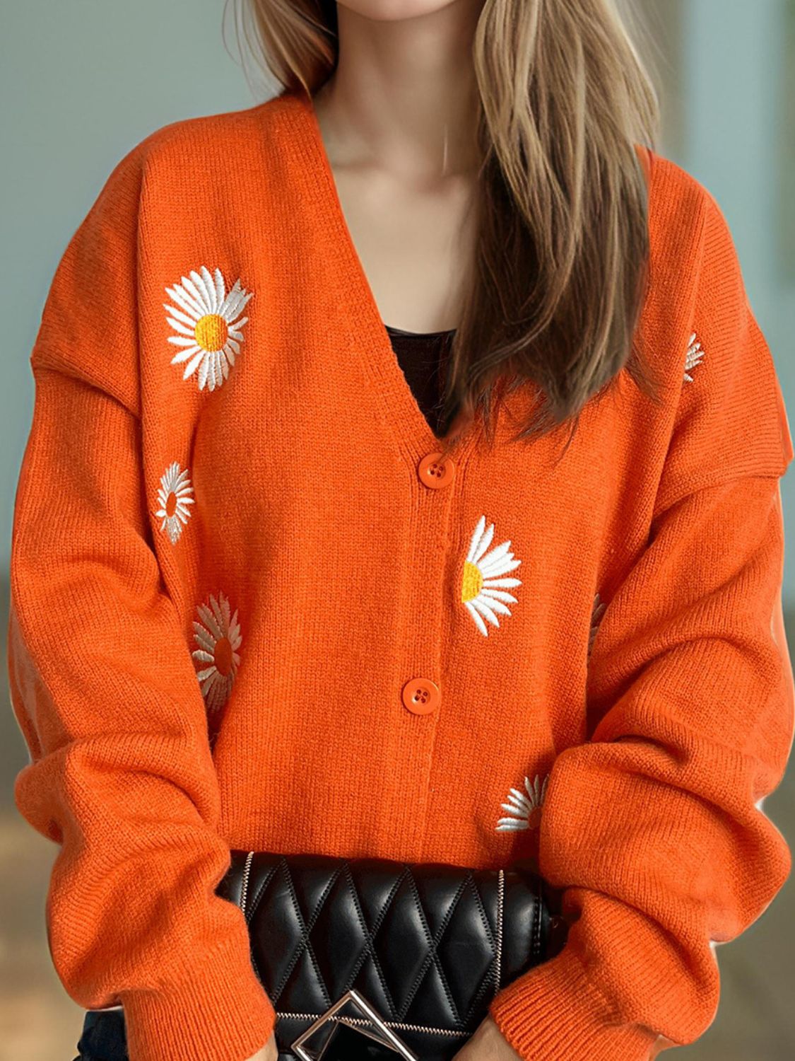 Daisy Button Up V-Neck Cardigan - Sydney So Sweet