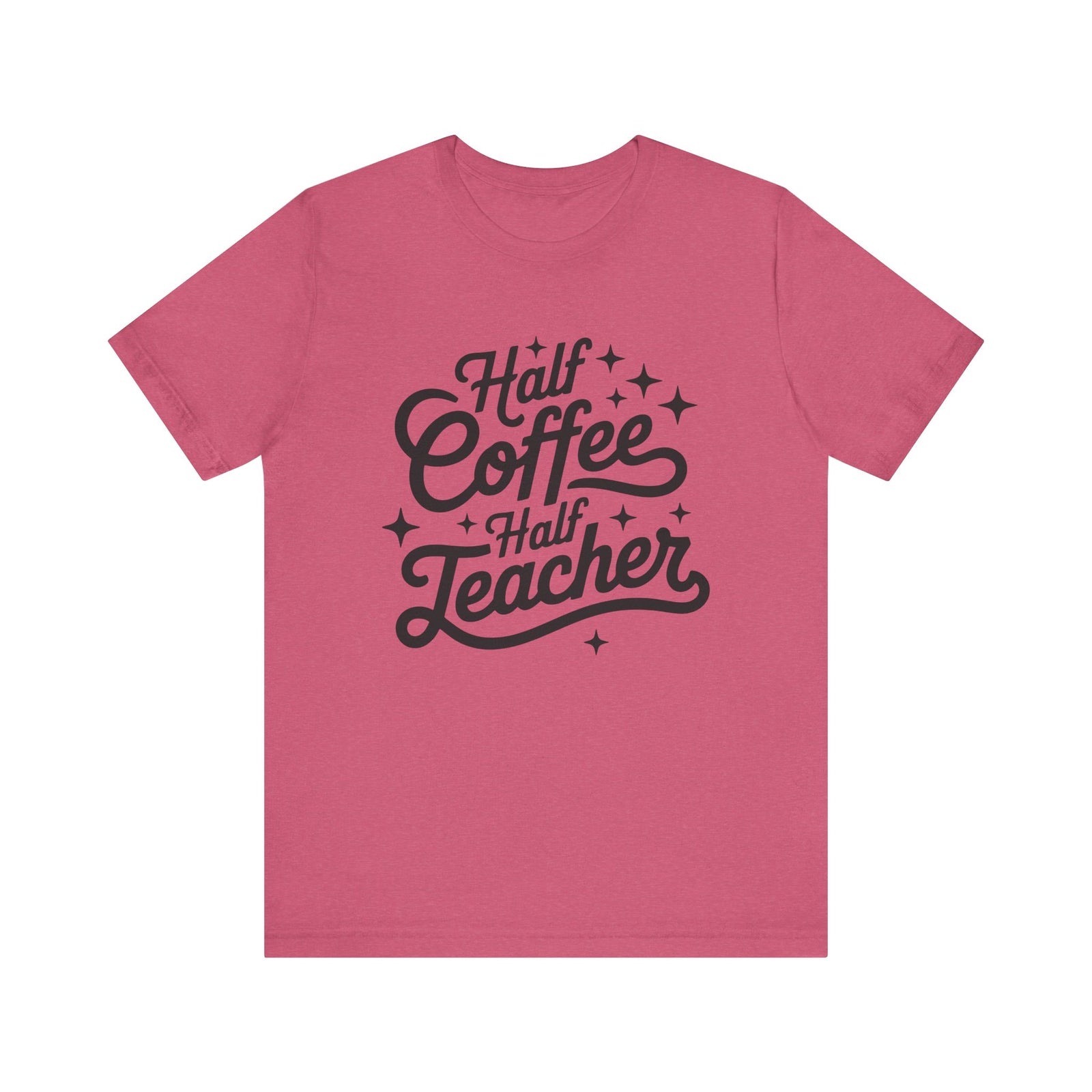 Half Coffee Half Teacher Graphic Tee Teacher Coffee T-Shirt